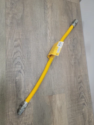 Jones Stephens 24" Stainless Steel Gas Connector with 3/4" and 3/4" Fittings - Picture 2 of 5