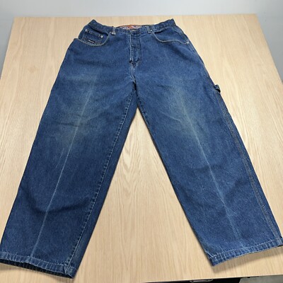 Vtg 90s LUGZ 38x30 Baggy Carpenter Hip Hop Streetwear Cargo Denim Jeans
