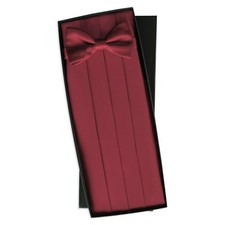 New Apple Red Heavy Silk Cummerbund Bow tie Boxed 29 - 54 Adj. Waist TUXXMAN