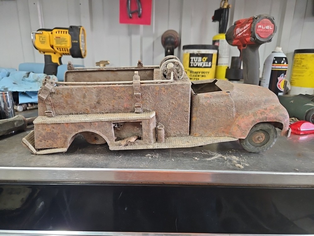 Vintage Metal Toy Fire Truck