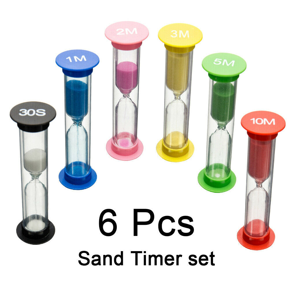 6Pcs Kid 6 Colors Classroom Game Sand Clock Timer montessori Toys ...