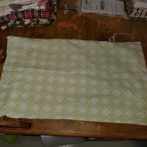Land of Nod "Lime Trellis" Standard Pillowcase