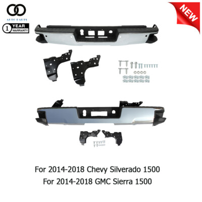 For 2014 2015-2018 Chevy Silverado GMC Sierra1500 Chrome-Rear Bumper Assembly