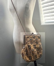 Tapestry Beaded LeLuxe Clutch Purse Chain Shoulder BAG VTG-60s/70s STYLE boho
