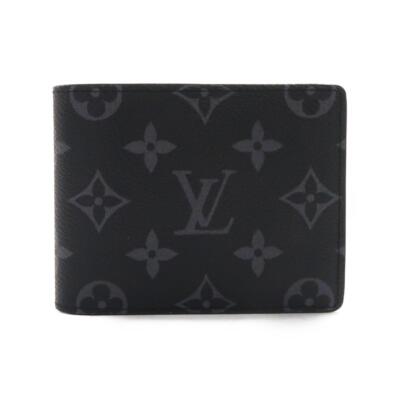 Autentico portafoglio LOUIS VUITTON Monogram Eclipse Slender M62294 Bill 