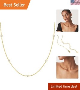 Authentic Elegant 14K Gold Plated Choker Necklace with Sustainable Materials - 18" Length