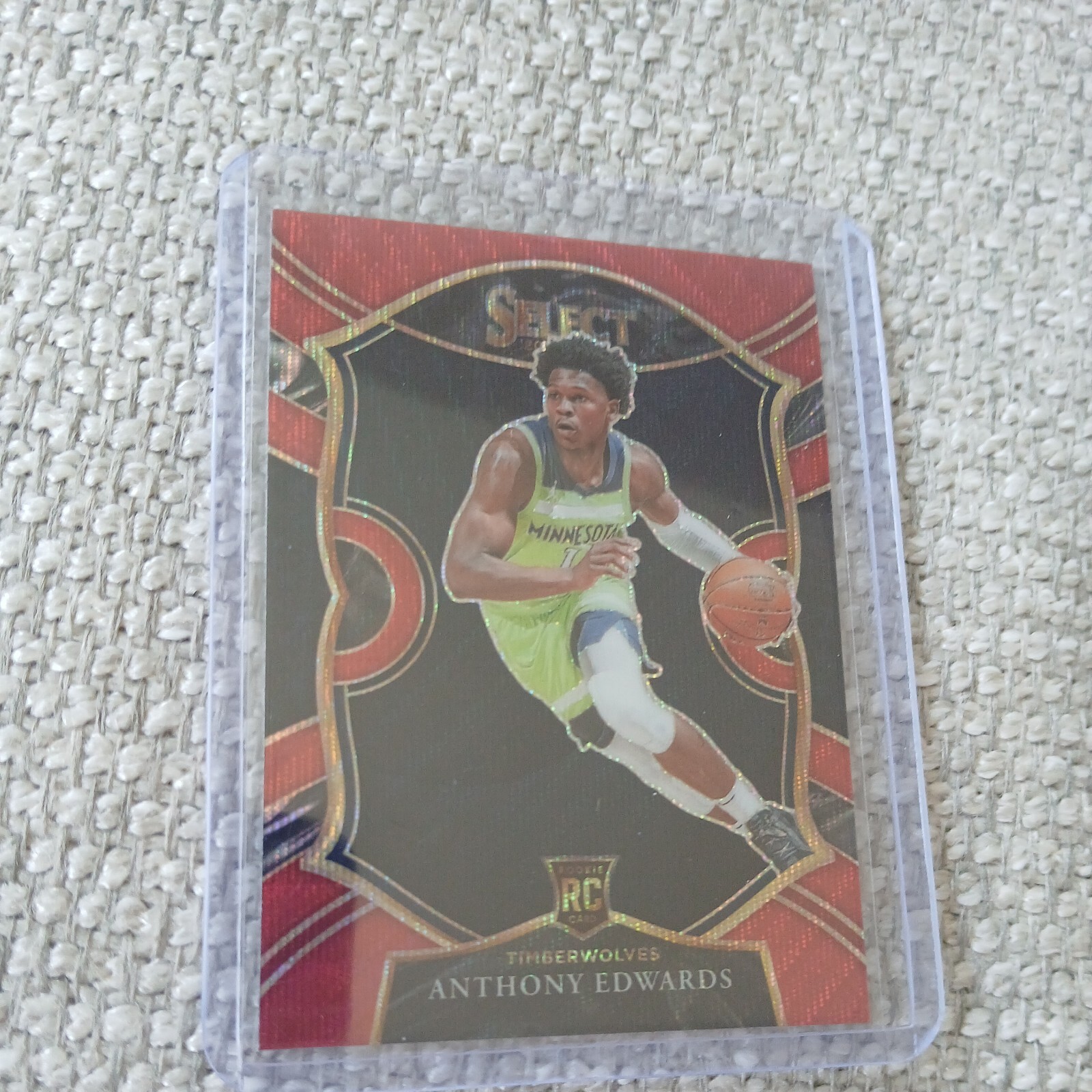 2020 Panini Select #61 Anthony Edwards Red Wave Prizm RC Timberwolves