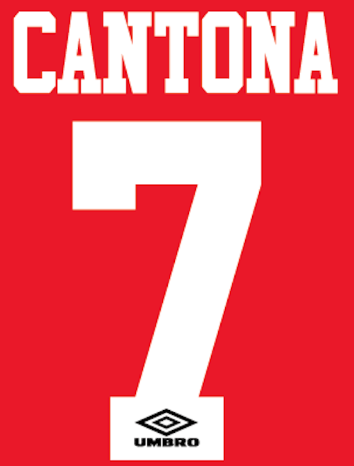 Manchester United Cantona Nameset Shirt Soccer Number Letter Heat