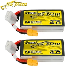 2X Tattu R-Line Version 4.0 1400mAh 14.8V 130C 4S Lipo Battery XT60 PlugFor FPV