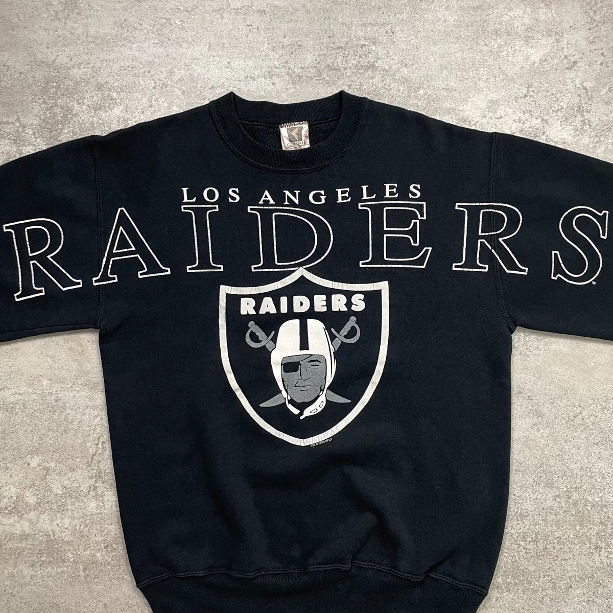 VTG 90s NFL LOS ANGELES RAIDERS CLIFF ENGLE SWEATSHIRT SPELL OUT