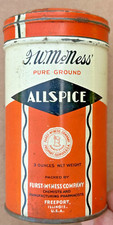 Vintage McNess Pure Ground Cinnamon 3 oz Spice Tin Can Collectable Made In USA