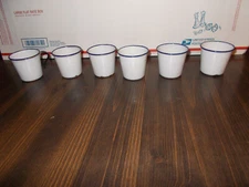Vintage Ker Sweden 7cm Enamelware Cups-6 Cups
