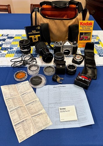 Honeywell Pentax camera, lenses, filters, bag, etc.