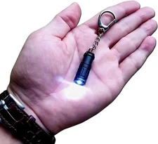 e1 Smallest Flaghlight Tiny Micro Mini Keychain Light Bright Long Black