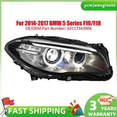 Xenon Headlight For 2014-2017 BMW 5 Series F10 HID Headlamp Right Passenger Side