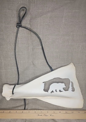 Hand-Carved Bison Bone Shoulder Blade Art Sculpture Signed 