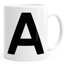 Kaffee-Tasse Buchstaben Buchstabe Arial Bold glänzend Kaffeetasse Teetasse