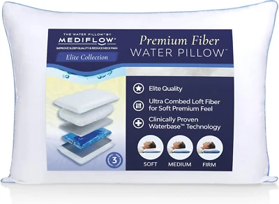 Water Pillow - Elite Collection, Fiber Pillow. Orthopedic Pillow for Neck Pain R