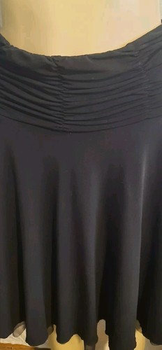 Joe Benbasset Black Swing Skirt Layered Slip Lining Net Hem Ruffle Womens M Goth - Picture 2 of 6