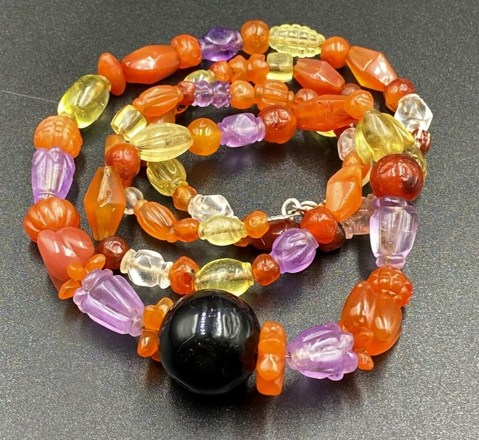 Lote de cuentas gemas cornalina amatista cristales del sudeste asiático cultura pyu birmana Foto 2 de 4