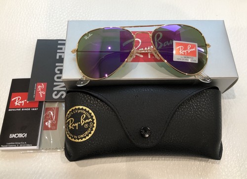 Ray-Ban Unisex Occhiali Da Sole Violet Porpora Occhiali da sole donna lenti  a specchio 🇺 🇸 USA | eBay