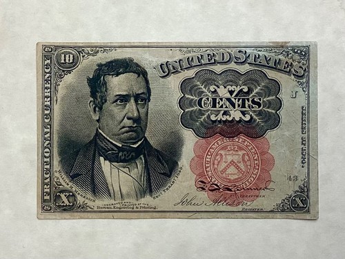 ~ FR 1266 TEN 10 CENTS FIFTH / 5TH ISSUE FRACTIONAL CURRENCY NOTE - MEREDITH