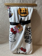 Hello Kitty White Plush Throw Blanket 60" x 70" Halloween Witch Mummy Ghost