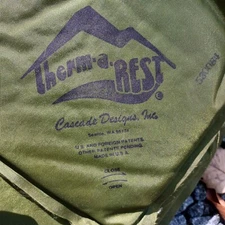 Vintage Therm-A-Rest Self Inflating Camping Pad 20"x72" Green Made in USA