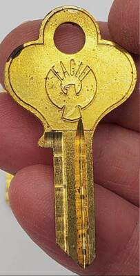 5x Eagle Lock Co 11945BS Key Blanks Brass USA Made Vintage Tarnished NOS