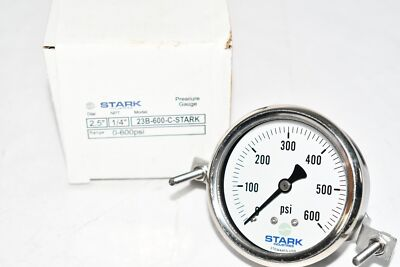 #ad NEW Stark Industries 23B 600 C 2.5#x27;#x27; 2 1 2#x27;#x27; Pressure Gauge 0 600 PSI 1 4#x27;#x27; NPT $30.98