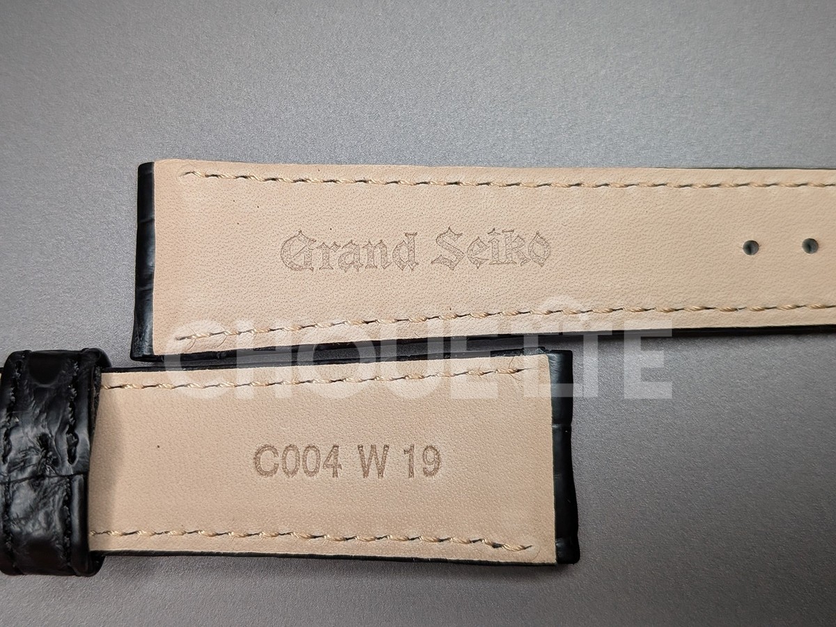 Genuine Grand Seiko 19mm Black Crocodile Leather Strap Band