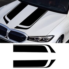 Car Racing Stripes Decal Sticker, 33.5"x6" Universal Side Body Stripe Black