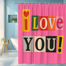 Colorful I Love You Shower Curtain for Kids and Fun Decor