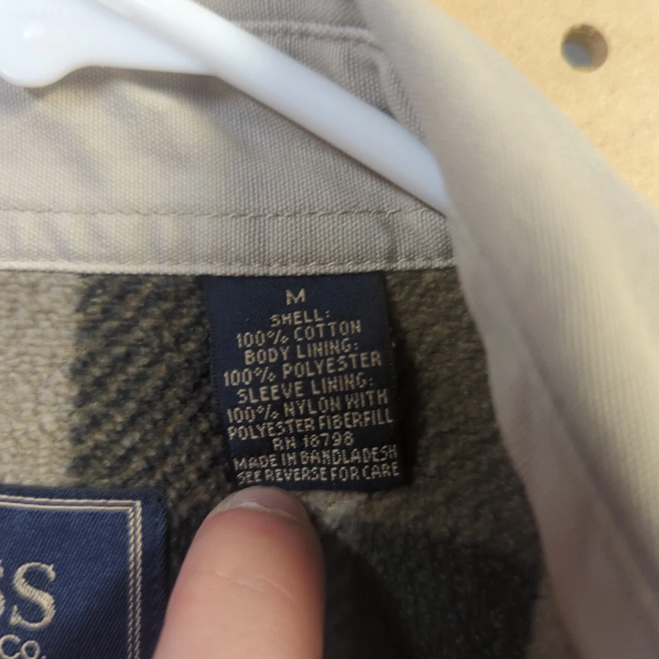 G.H. Bass & Co. 法兰绒衬里帆布夹克衬衫夹克男式中号 M Barn — 第 4/4 张图片