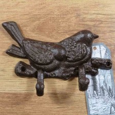 Wandhaken Gusseisen Garderobenhaken Kleiderhaken Landhaus Vogel Haken BR18