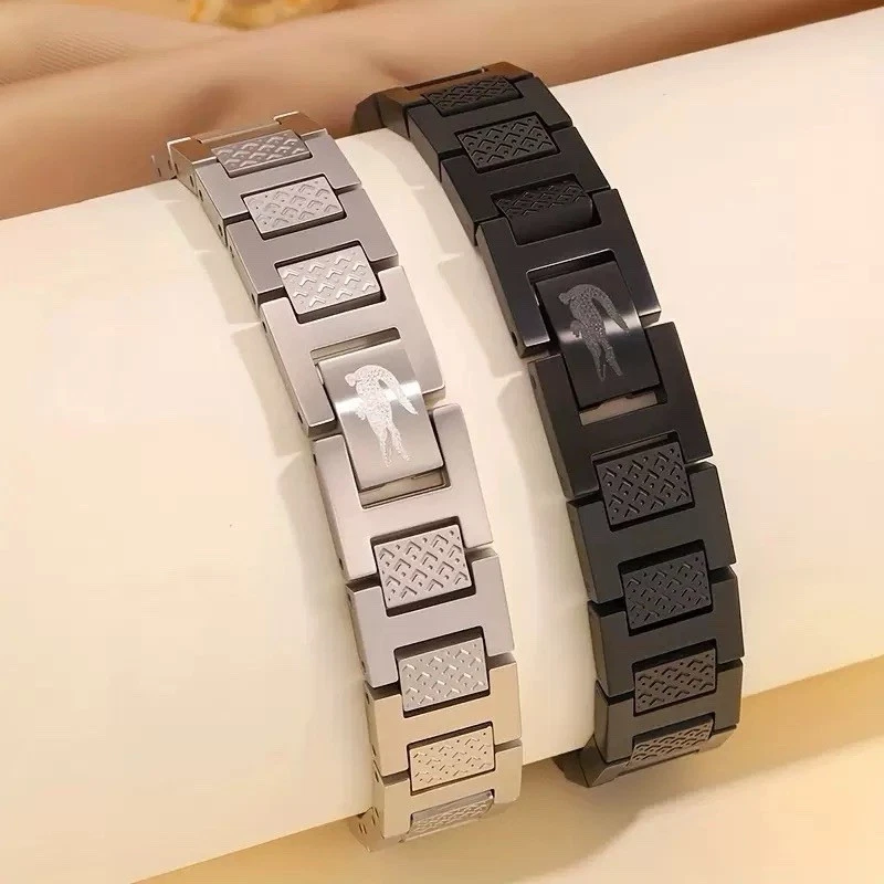 Bracelet Lacoste Argenté Acier Inoxydable Boîte Pochette - Immagine 3 di 3