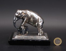 Wellner Silber - Elefant - Metallguss versilbert auf Glassockel H 10cm - Werbung