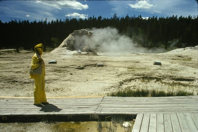 #ad #ad 1977 35mm Slide Yellowstone National Park Geyser Basin Person Kodachrome USA $18.99