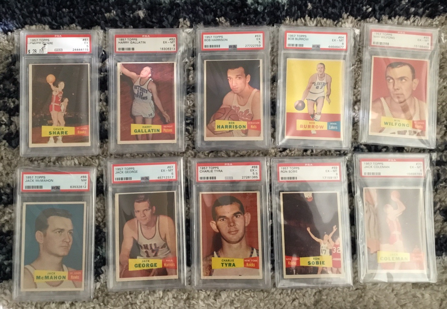 1957 Topps Basketball Complete Set PSA Graded 80 Cards , Bill Russell PSA 5 (MC) view 7