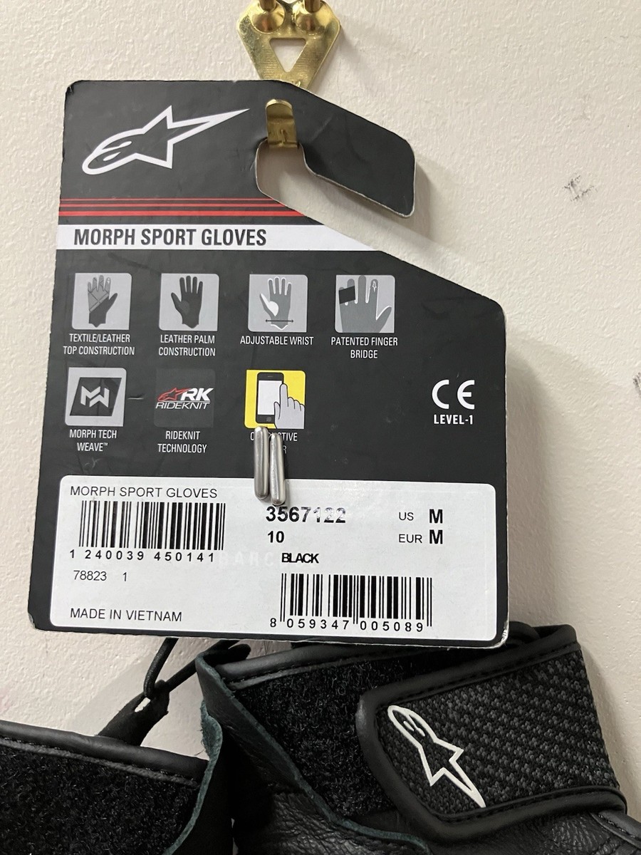 Alpinestars Morph Sport Gloves - Black - Men's Size Medium | eBay