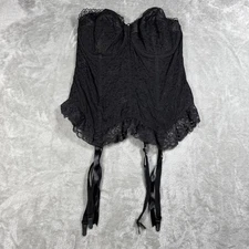 Vintage Sears Bustier Corset 42DD Pinup Lace Longline Garter Lingerie Made USA