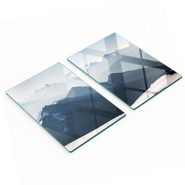 Glas-Dekorationsplatten Zum Servieren Von Snacks, Berggipfel 2X40X52 Cm-image