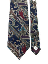 SURREY Paisley Tie Blue Multicolor 100% Silk Made In USA Designer Preppy