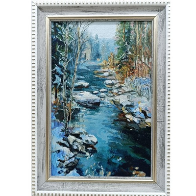 #ad #ad original oil painting framed landscape art rural landscape winter landscape 4x6 $40.00