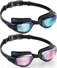 Swim Goggles for Kids Youth 3-14 Anti-Fog Anti-Uv Comfort Fit Goggles for Swimmi
