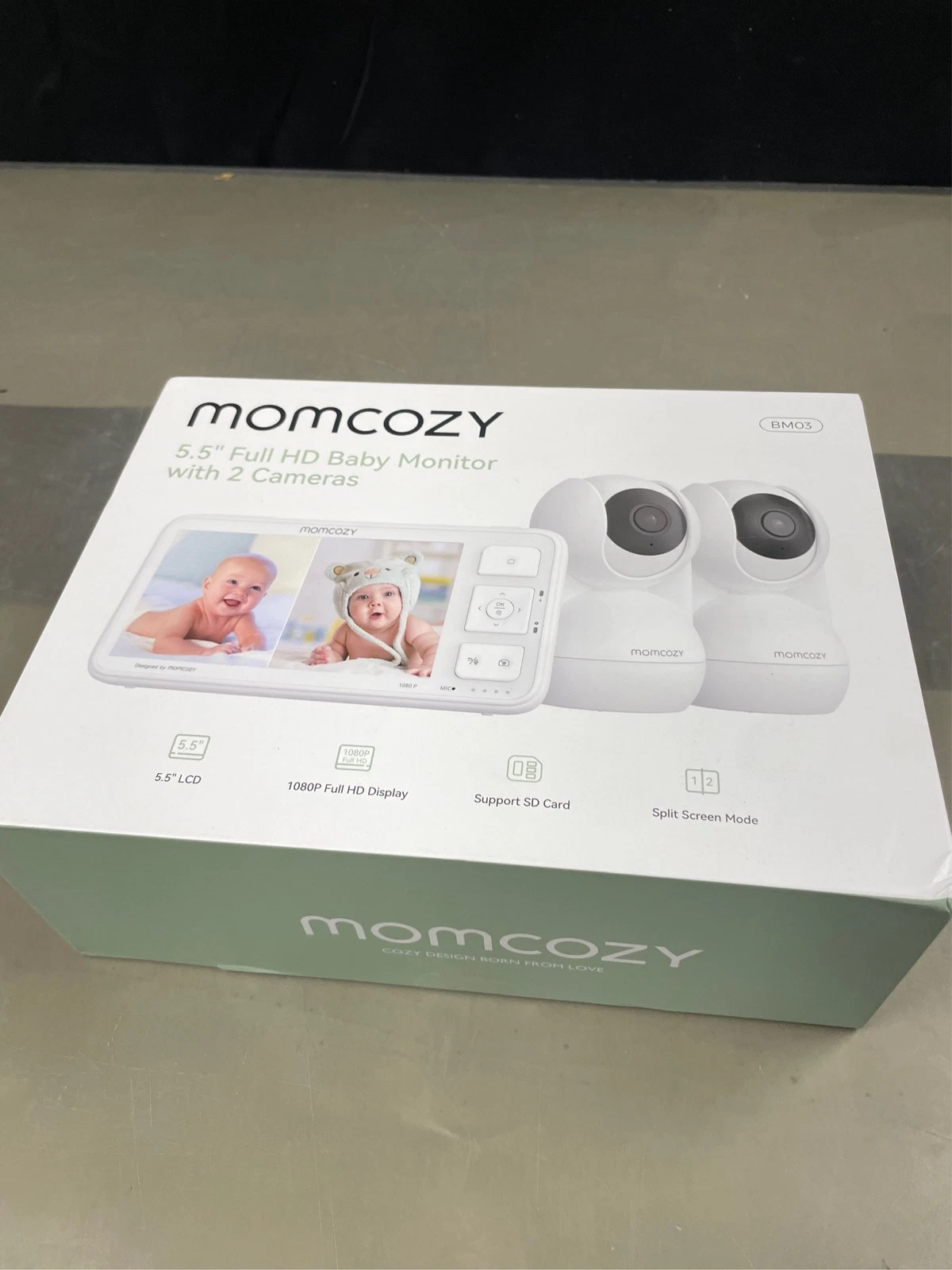 Momcozy Baby Monitor with 2 Cameras 5.5" 1080P Full HD Split Screen Video Baby M