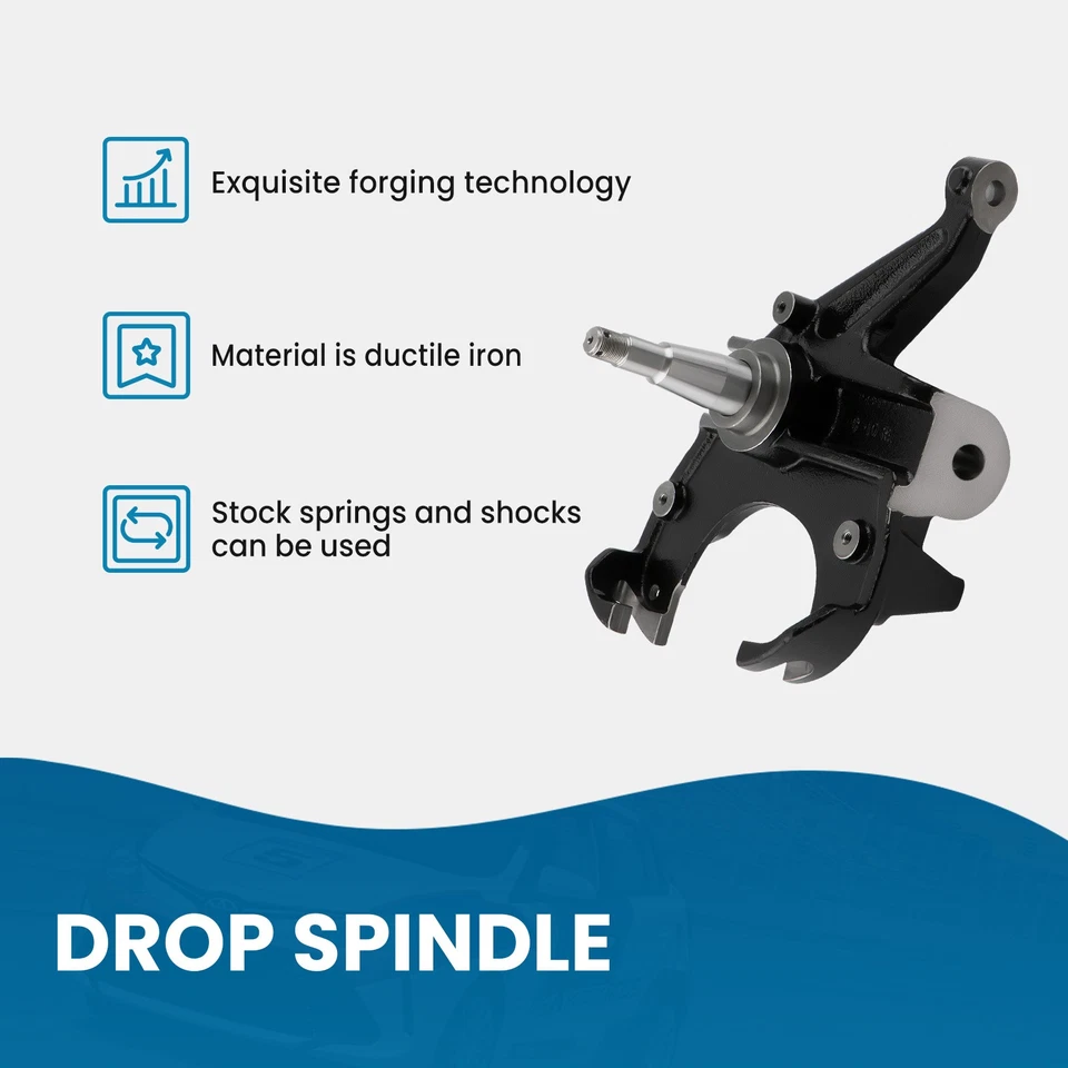 Husillo de caída descendente de 3" rotor de 1,25" para Chevy C10 R10 GMC C1500 2x2 1973-1987 Foto 2 de 4