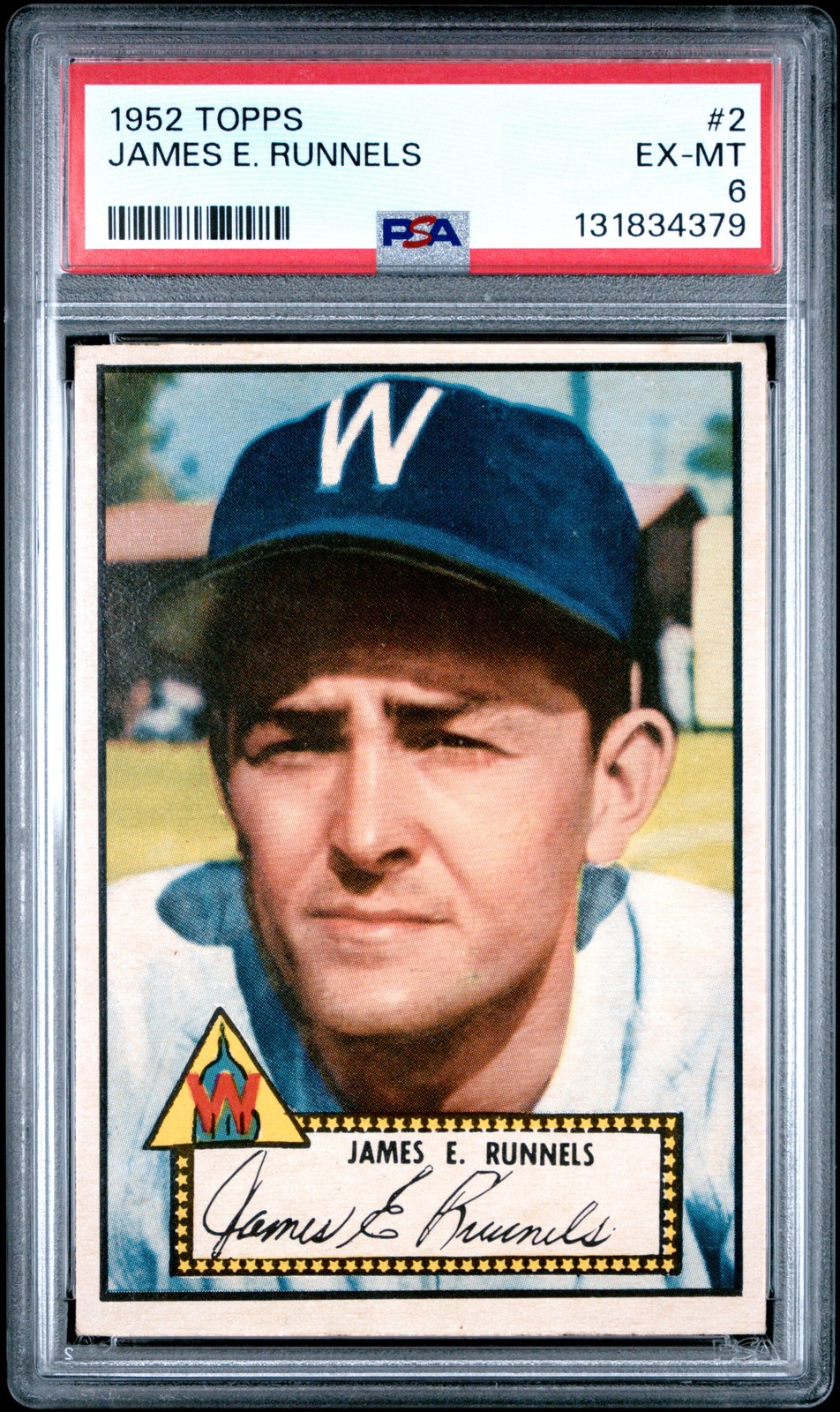1952 TOPPS #2 JAMES E. RUNNELS PSA 6