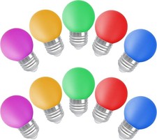 Mixed Colours G45 Mini LED 1W Light Bulb, E27 Standard Base Multi-Colored Bulbs