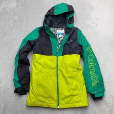 Columbia Jacket Boys M Green Lime Omni-Heat Outgrown Colorblock Hooded Parka